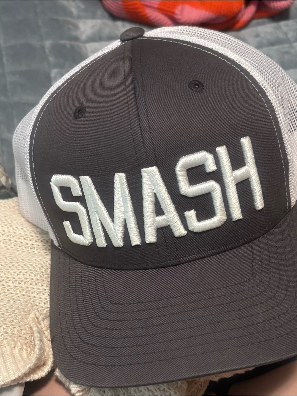 The Classic White Mesh Trucker Hat with Black Label